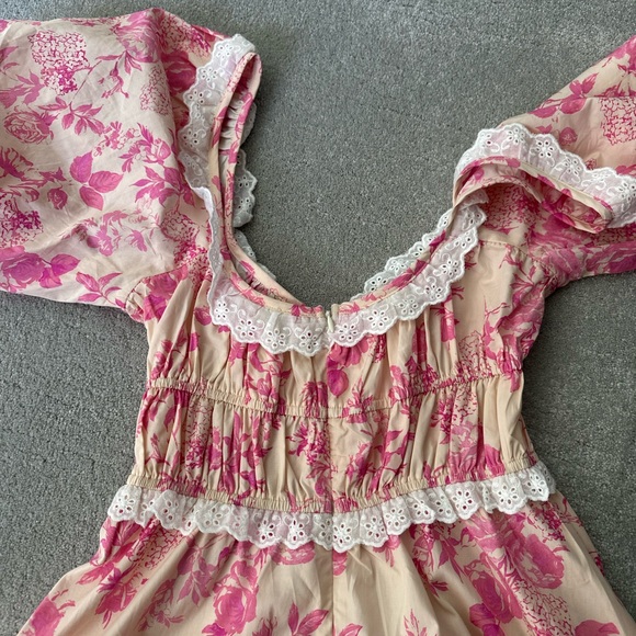 Floral Pink and Cream Dress - Picture 5 of 5